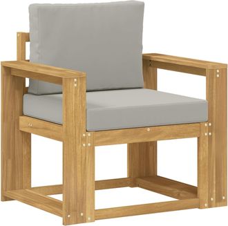 vidaXL Sof&aacute; De Exterior Poli&eacute;ster Blanco Y Gris Claro Vidaxl