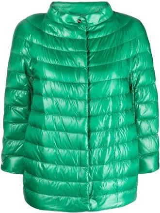 Herno quilted padded jacket - women - Cotton/Feather Down/Polyamide/Polyamide/Polyester/Goose Down - 50 - Green
