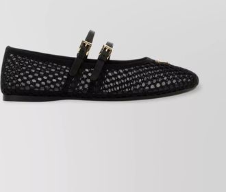 Prada mesh round toe ballerinas