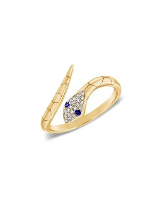 Sabrina Designs 14K 0.06 Ct. Tw. Diamond & Sapphire Snake Ring
