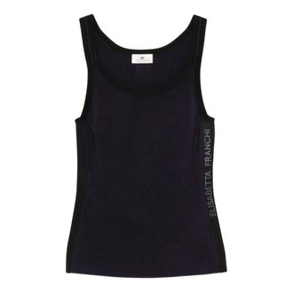 Elisabetta Franchi Tops, Dames, Blauw, M, Viscose Polyamide Top