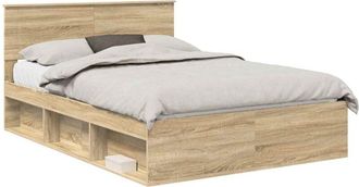 vidaXL Bed Frame with Headboard Sonoma 140 x 190 cm Engineered wood vidaXL
