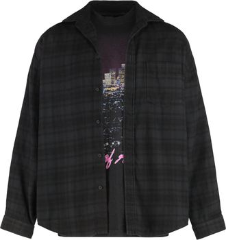 Balenciaga Mens Cotton Poplin Shirt Grey