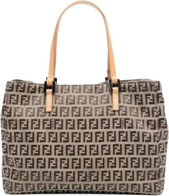 Fendi Pre-owned Vintage Tote Bag - Dames - Vintage Shopper - Beige - ONE Size - Leer - Vintage