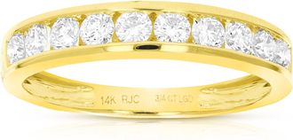 Vir Jewels 3/4 cttw Lab Grown Diamond Wedding Band in 14K Yellow Gold For Women