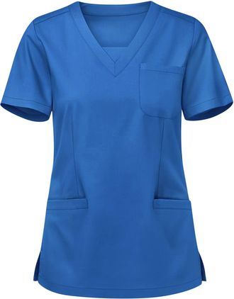 Generic Beauty Tunics for Women UK Costumes Doctors Hospital Solid Color Letter Print Beauty Salon Spa Nail Salons Women Work Tunics Cat Grooming Work Tops Mo