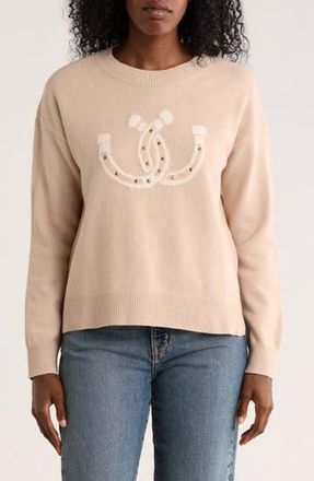 Lucky Brand Horseshoe Studded Sweater in Camel Multi at Nordstrom Rack, Size X-Small