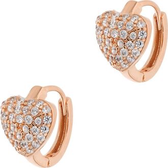 Autentica Heart Huggie Hoop Earrings