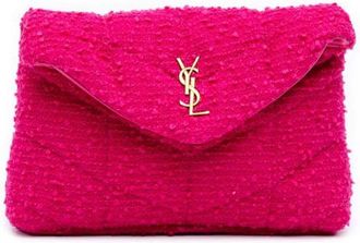Saint Laurent Pre-owned Clutches, female, Pink, Size: ONE SIZE Pre-owned Fabric Crossbody Bag