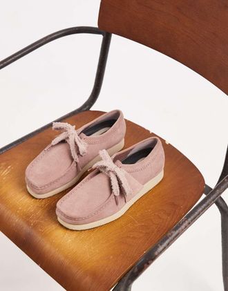 Clarks Wallabee Lite - Scarpe in camoscio rosa polvere