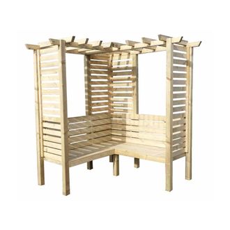 Shires Clematis 6 x 6 Feet Pressure Treated Corner Arbour in Brown