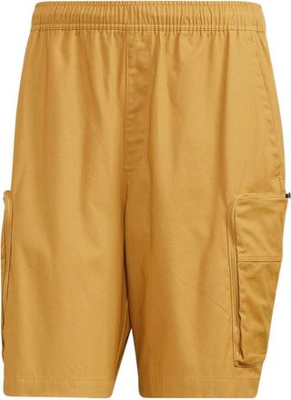 adidas Mens adidas Solid Color Logo Printing Casual Straight Shorts Yellow HM2987