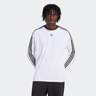 adidas Langarmshirt ADIDAS ORIGINALS JACQ JERSEY LS, Herren, Gr. XXL, schwarz-weiss (wei&szlig;, schwarz), Obermaterial: 100% Polyester, normal, Rundhals, Shirts L