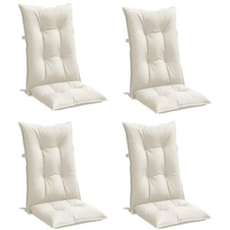 vidaXL Cojines Silla Respaldo Alto 4 Uds Tela Crema Melange 120x50x7cm Vidaxl