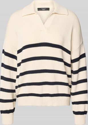 Max Mara Regular Fit Strickpullover aus Baumwoll-Mix Modell PANFILO in Ecru, Gr&ouml;&szlig;e XXL