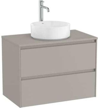 Roca Mueble Para Lavabo Centrado Sobre Encimera 800x460 Ona 2 Cajones Gris Arena.-roca: Dise&ntilde;o, Innovaci&oacute;n Y Calidad
