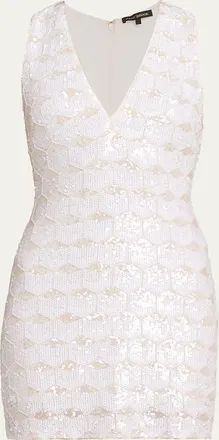 Ramy Brook Ari Sequin Plunging Mini Dress