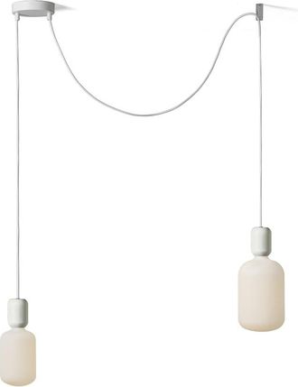 Daylight Italia Lámpara colgante con 2 pantallas blancas