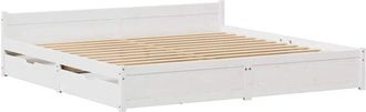 vidaXL Bed Frame without Mattress White 200x200 cm Solid Wood Pine vidaXL