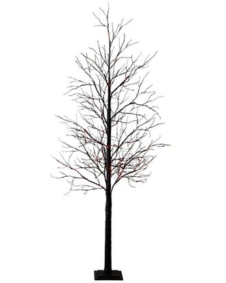 Nearly Natural 8Ft. Pre-Lit Halloween Black Twig Artificial Tree