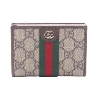Gucci Pre-owned Wallets, female, Multicolor, Size: ONE SIZE Pre-owned Ophidia GG Supreme Leather Bifold Wallet