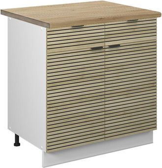 Vicco Mueble Bajo De Cocina Fame-line, Panel De Roble, 80 Cm, Et Roble