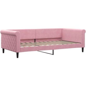 vidaXL Sof&aacute; Cama Terciopelo Rosa 100x200 Cm Vidaxl