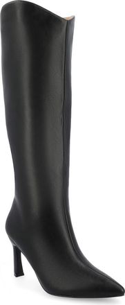 Journee Collection Rehela Pointed Toe Boot in Black at Nordstrom Rack, Size 7.5 Regular Calf