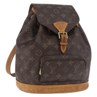 Louis Vuitton Vintage Montsouris Backpack Monogram Canvas Brown Canvas Backpack Bag (Pre-Owned)