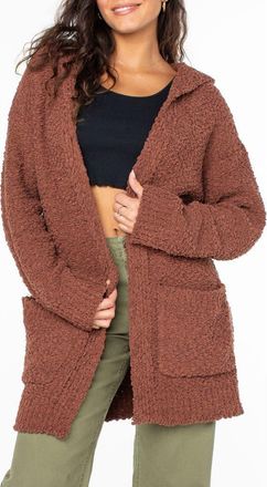 Roxy Weekend Retreat Bouclé Cardigan in Russet at Nordstrom, Size Large