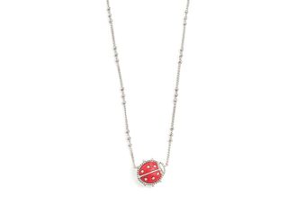 Kendra Scott Lady Bug Short Pendant Womens Necklace Womens Necklace Silver Red Vermillion Magnesite, 14K Gold/Brass/Rhodium-Plated