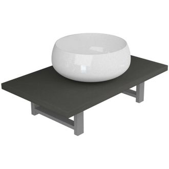 vidaXL Two Piece Bathroom Furniture Set Ceramic Grey vidaXL