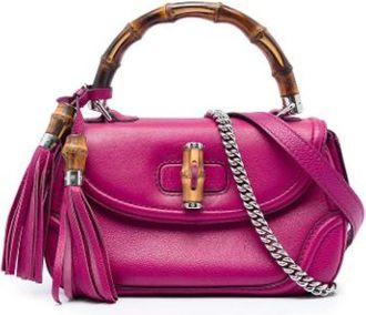 Gucci Pre-owned New Bamboo Satchel - Dames - Vintage Handtas - Roze - ONE Size - Leer - Vintage