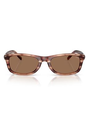 Diesel 54mm Rectangular Sunglasses in Striated Brown /Dark Brown at Nordstrom