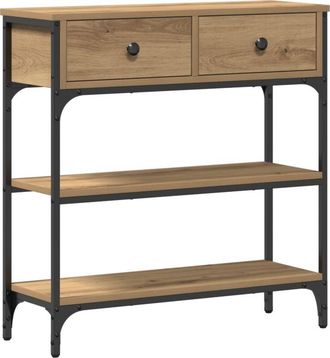 vidaXL Mesa Consola con cajón Roble artisan 72.5 x 25 x 75 cm vidaXL