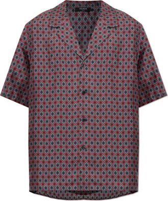 Balmain Zijden Blouse - Heren - Korte mouwen Overhemden - Rood - S - Overhemden