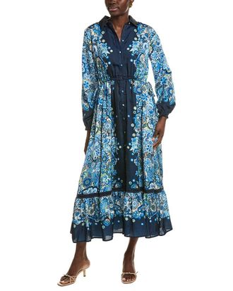 T Tahari Garden Bloom Button Down Maxi Dress