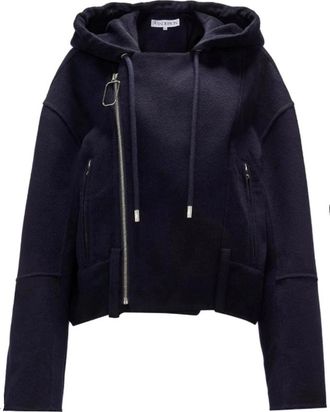J.W.Anderson Wollen bikerjack - Dames - Zomerjassen - Blauw - XS - Wol - Jassen