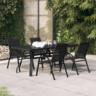 vidaXL Juego De Comedor Para Jard&iacute;n 5 Piezas Negro Vidaxl