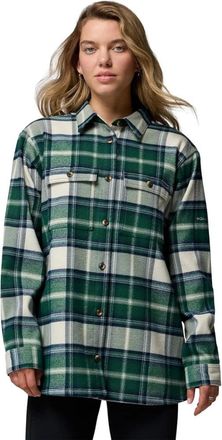 Columbia Blue Point Creek Shirt Jacket Womens Forest Buffalo Check JAX1110