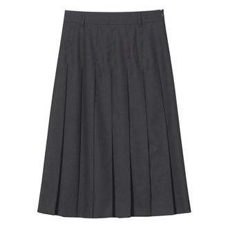 Dunst Pliss&eacute; Midi Rok - Dames - Rokken - Grijs - Maat: M Viscose