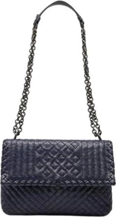 Bottega Veneta Pre-owned Shoulder Bags, female, Blue, Size: ONE SIZE Pre-owned Olimpia Shoulder Bag