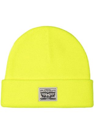 Levi's Beanie LEVIS WOMENS BACKPATCH BEANIE, Damen, gelb (gelb fluo), Obermaterial: 100% Polyacryl, unifarben, M&uuml;tzen Beanie