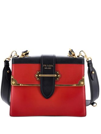 Prada Cahier Convertible City Calf and Saffiano Medium shoulder bag - Red