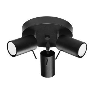 Sollux Lighting L&aacute;mpara de techo negro acero alt. 18 cm