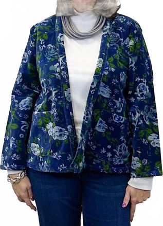 Dolma Astrid Velvet Jacket In Navy