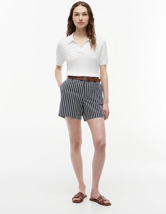 Tommy Hilfiger Womens Striped Chino Short - Navy - 00