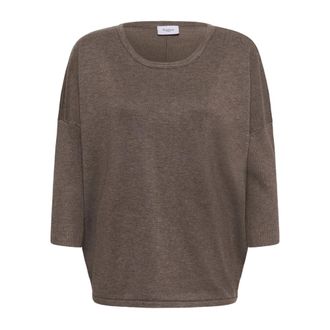 Saint Tropez Jersey de cuello redondo - Knitwear - Mujer - Marr&oacute;n - 2XL