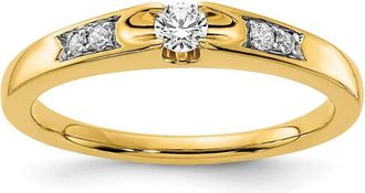 Diamond2Deal 14k Yellow Gold Lab Grown Diamond Engagement Ring 0.15Ct Clarity- VS Color- G-H