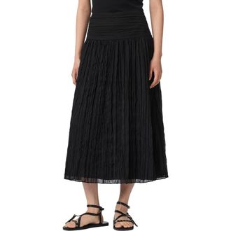 AllSaints Asal Midi Skirt in Black at Nordstrom, Size 12 Us